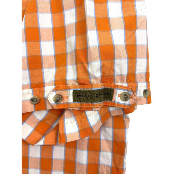 Phat Farm Y2K Button Shirt Cotton Orange Plaid Street Skater Hip Hop 2XL XXL - Picture 7 of 15